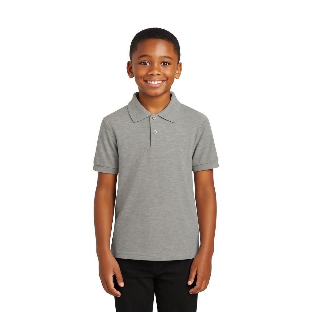 Premium Wear Boys Heather Gray Polo Shirt Size L New With Tags